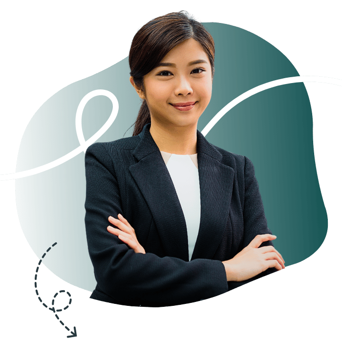 portrait of young professional asian woman wearing blazer