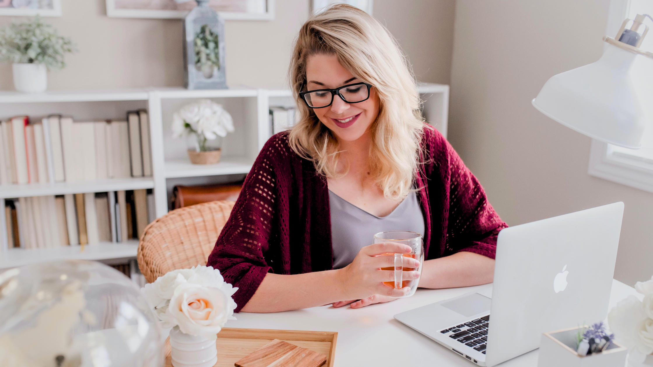 Work from home entrepreneur sitting at desk